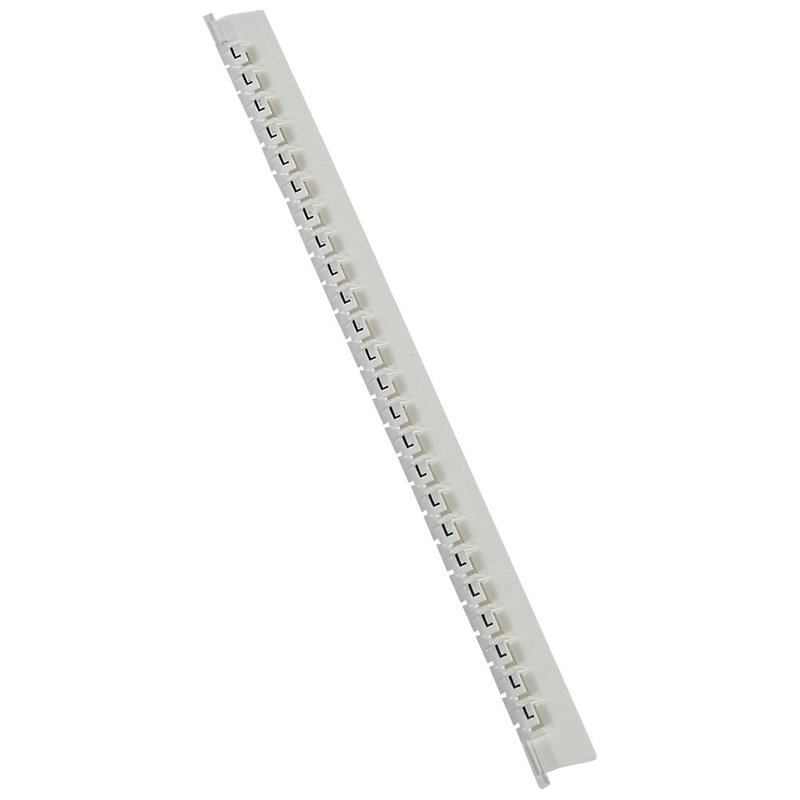 Legrand 037837 - Réglette 24 repères Mémocab largeur 2,3mm + lettre majuscule L noir/fond blanc