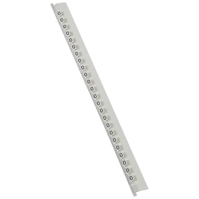 Legrand 037840 - Réglette 24 repères Mémocab largeur 2,3mm + lettre majuscule O noir/fond blanc