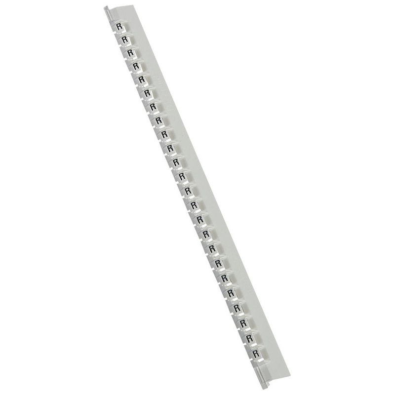 Legrand 037843 - Réglette 24 repères Mémocab largeur 2,3mm + lettre majuscule R noir/fond blanc