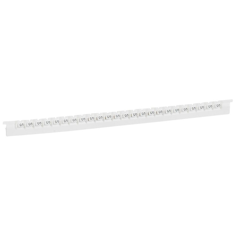 Legrand 037844 - Réglette 24 repères Mémocab largeur 2,3mm + lettre majuscule S noir/fond blanc