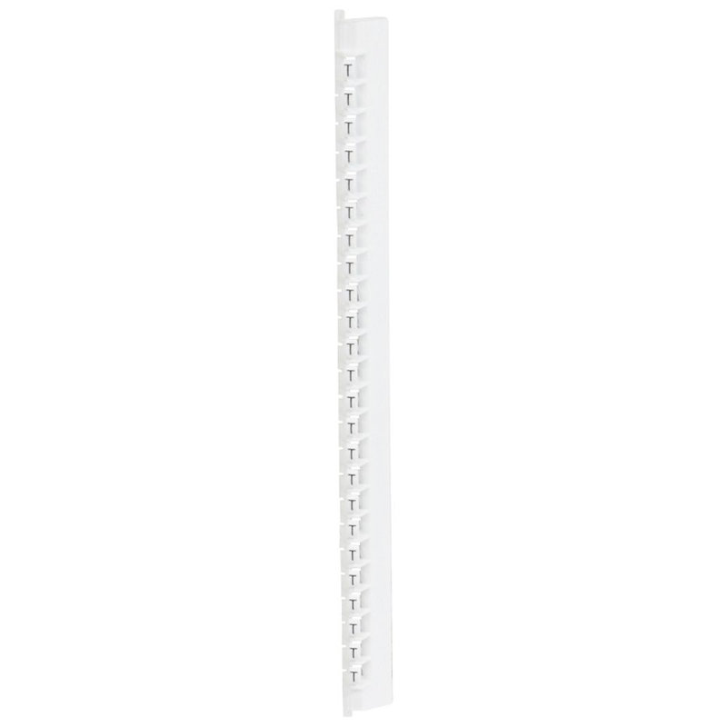 Legrand 037845 - Réglette 24 repères Mémocab largeur 2,3mm + lettre majuscule T noir/fond blanc