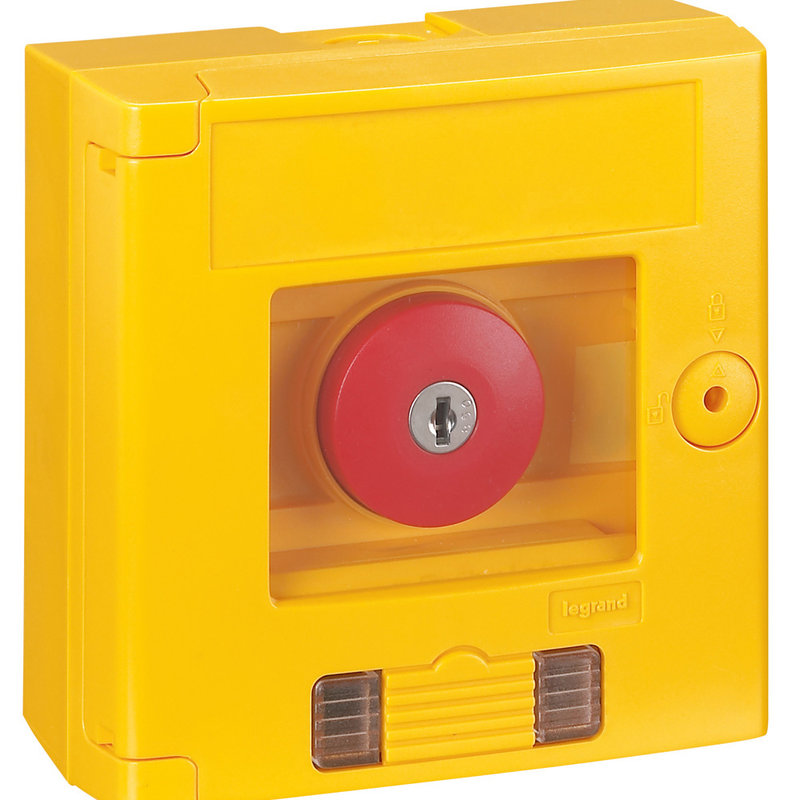 Legrand 038000 - Coffret bris de glace coup de poing IP44 jaune avec voyant - montage en saillie