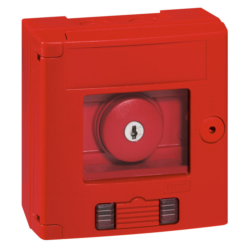 Legrand 038009 - Coffret bris de glace coup de poing IP44 rouge avec 2 voyants - saillie