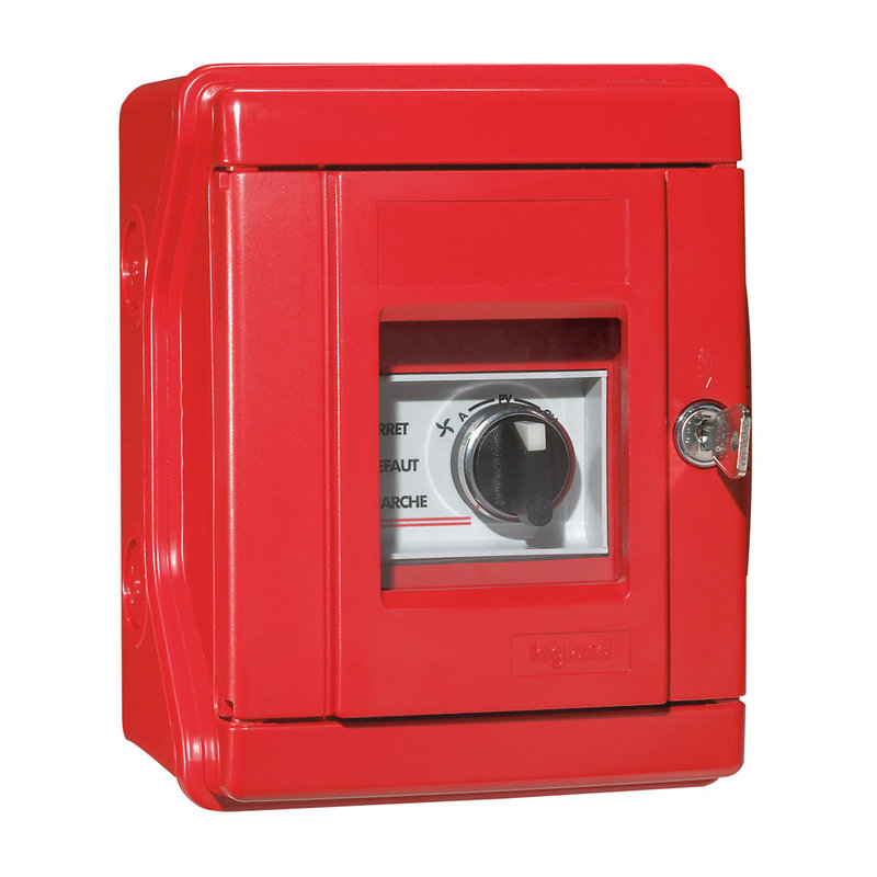 Legrand 038036 - Coffret commande équipé pour extraction de fumé avec 1 commutateur et 3 voyants