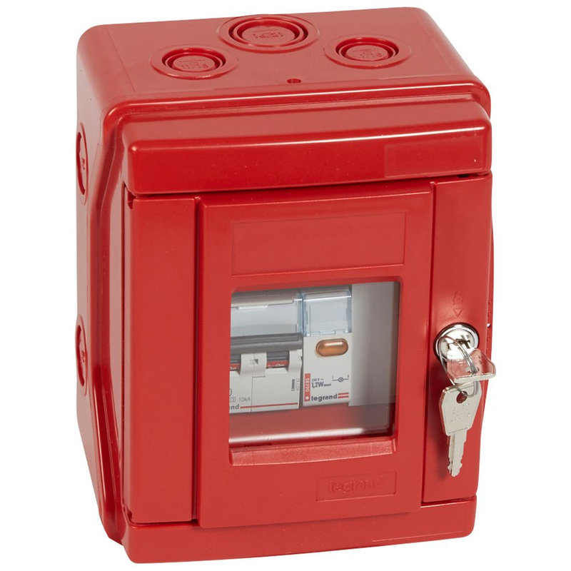 Legrand 038088 - Coffret de sécurité Plexo chaufferie IP55 IK07 équipé d'1 disj. 2P + 1 voyant