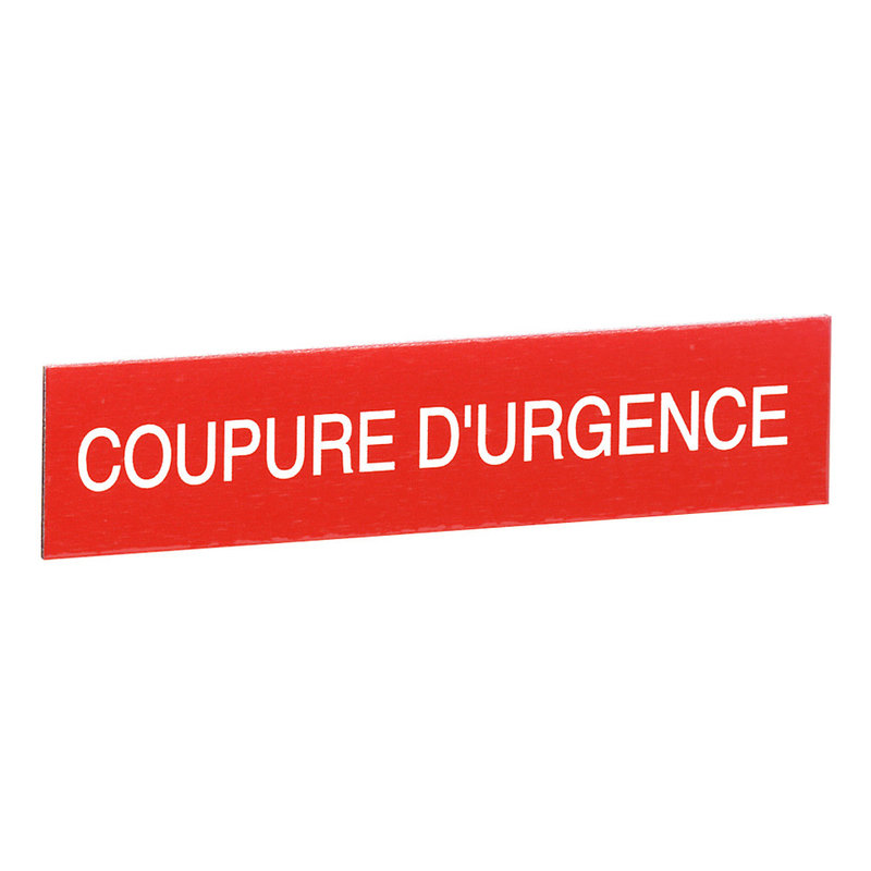 Legrand 038092 - Etiquette autocollante avec inscription coupure d'urgence blanche sur fond rouge
