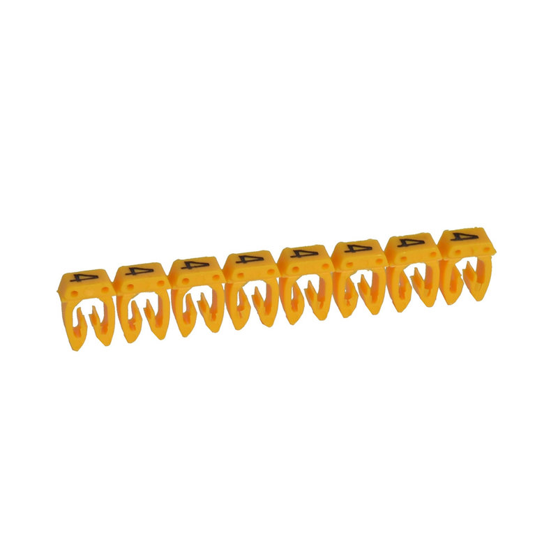 Legrand 038104 - Repère CAB 3 - filerie 0,15mm² à 0,5mm² + blocs de jonction avec chiffre 4 jaune