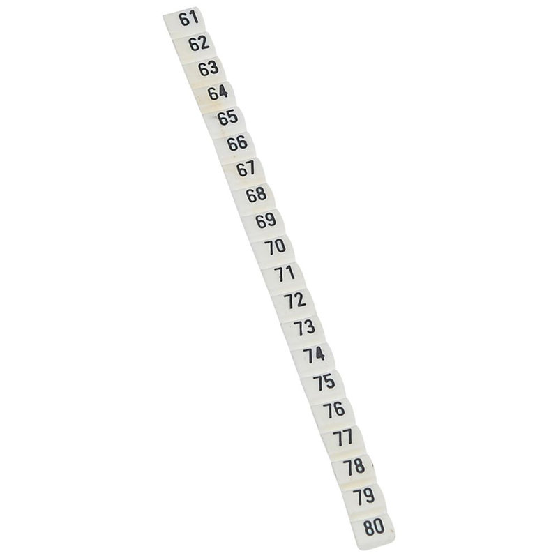 Legrand 038153 - Repère CAB 3 pour filerie 0,5 à 1,5mm² - noir/fond blanc - nombres 61 à 80