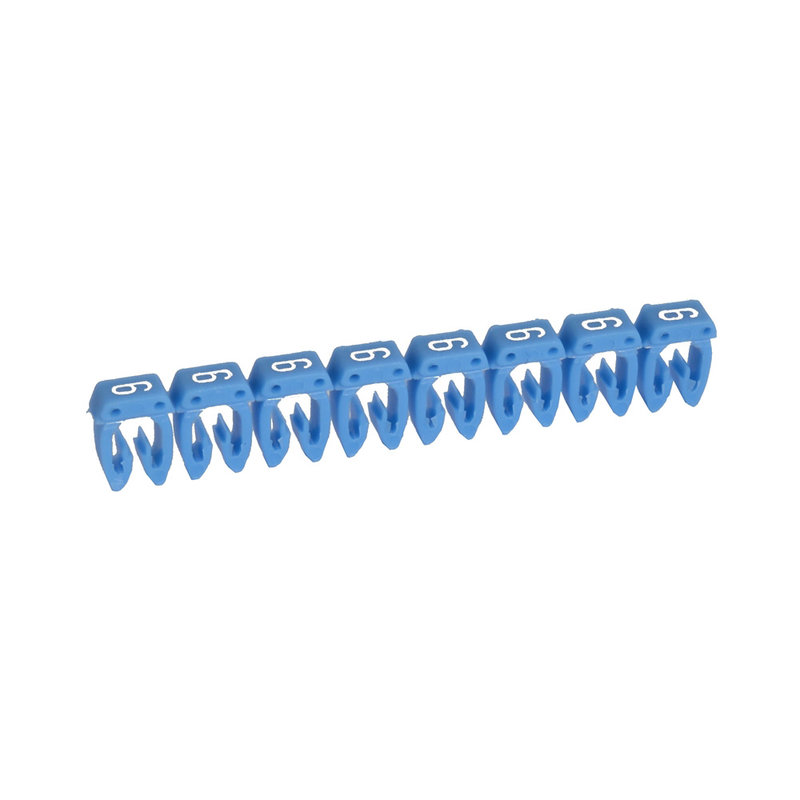Legrand 038236 - Repère CAB 3 pour filerie 4mm² à 6mm² avec chiffre 6 bleu