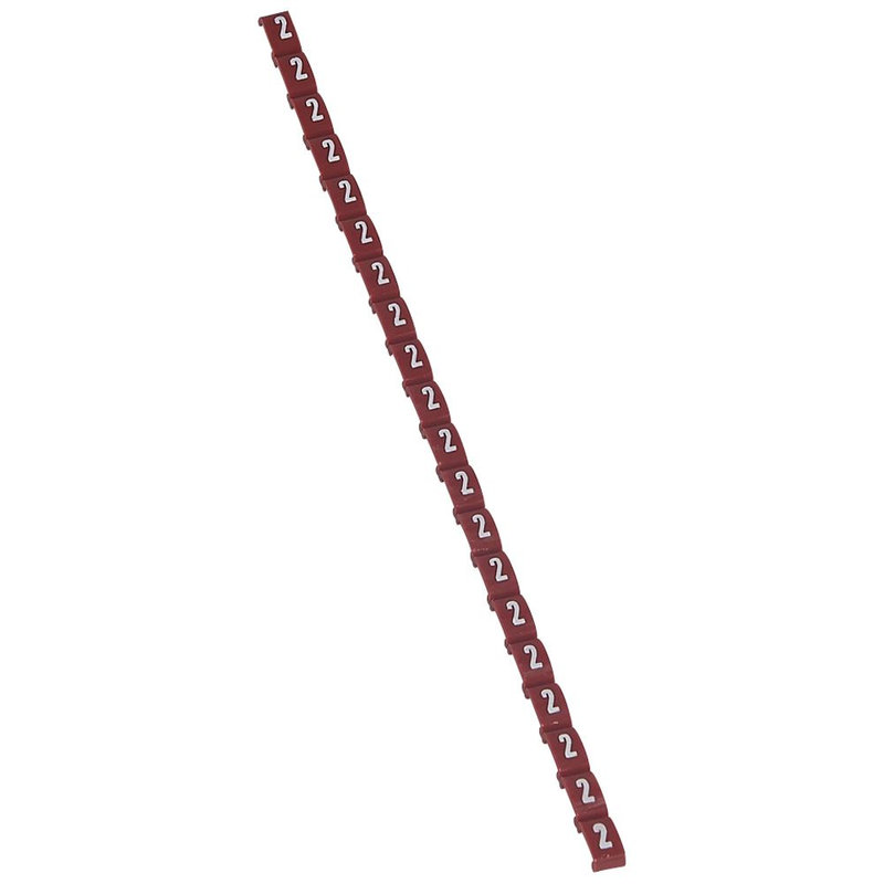 Legrand 038402 - Repère Duplix conforme code couleur international - chiffre 2 sur fond rouge