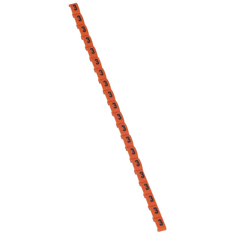 Legrand 038403 - Repère Duplix conforme code couleur international - chiffre 3 sur fond orange
