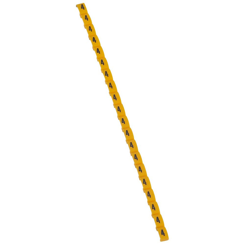 Legrand 038404 - Repère Duplix conforme code couleur international - chiffre 4 sur fond jaune