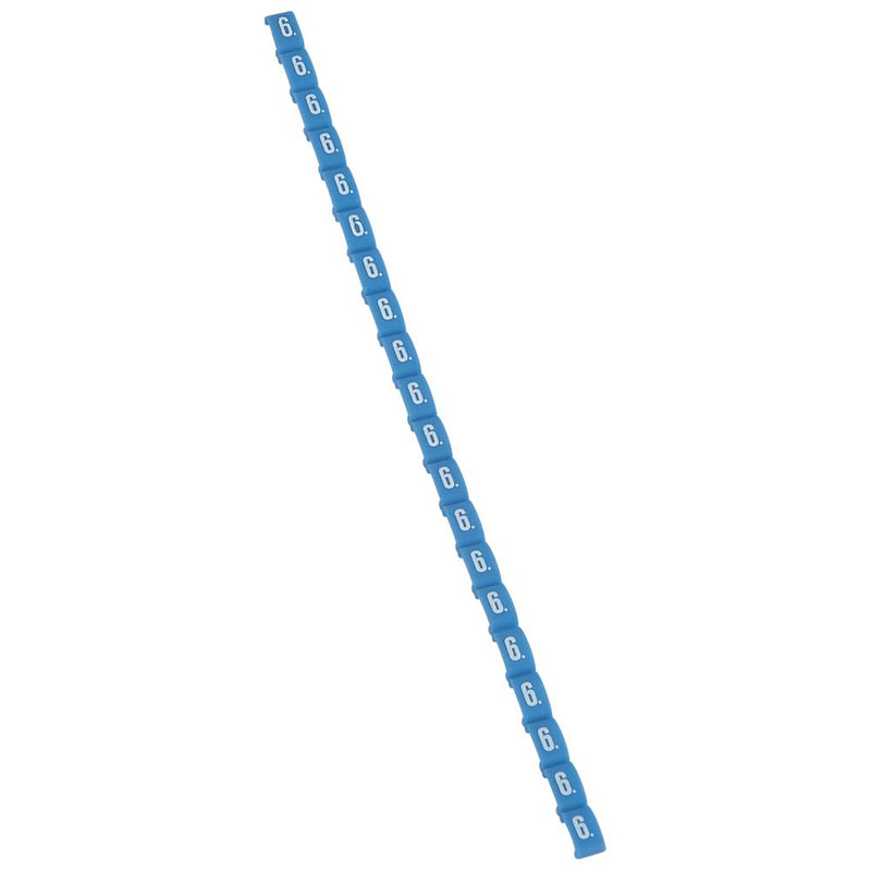 Legrand 038406 - Repère Duplix conforme code couleur international - chiffre 6 sur fond bleu