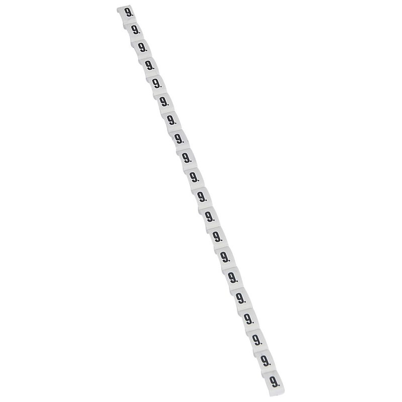 Legrand 038409 - Repère Duplix conforme code couleur international - chiffre 9 sur fond blanc