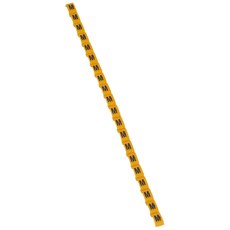 Legrand 038422 - Repère Duplix lettre majuscule M noire sur fond jaune