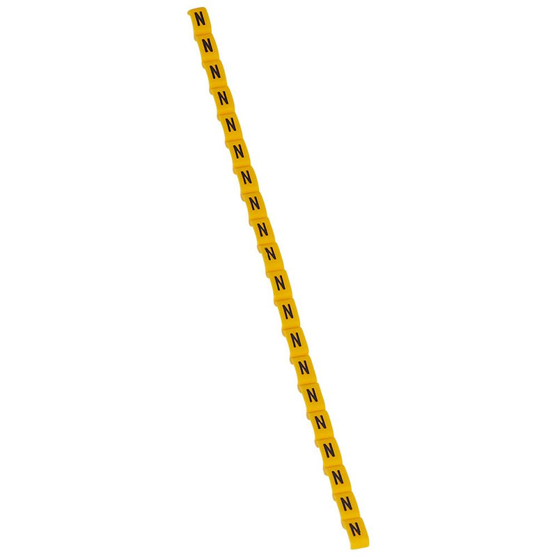 Legrand 038423 - Repère Duplix lettre majuscule N noire sur fond jaune