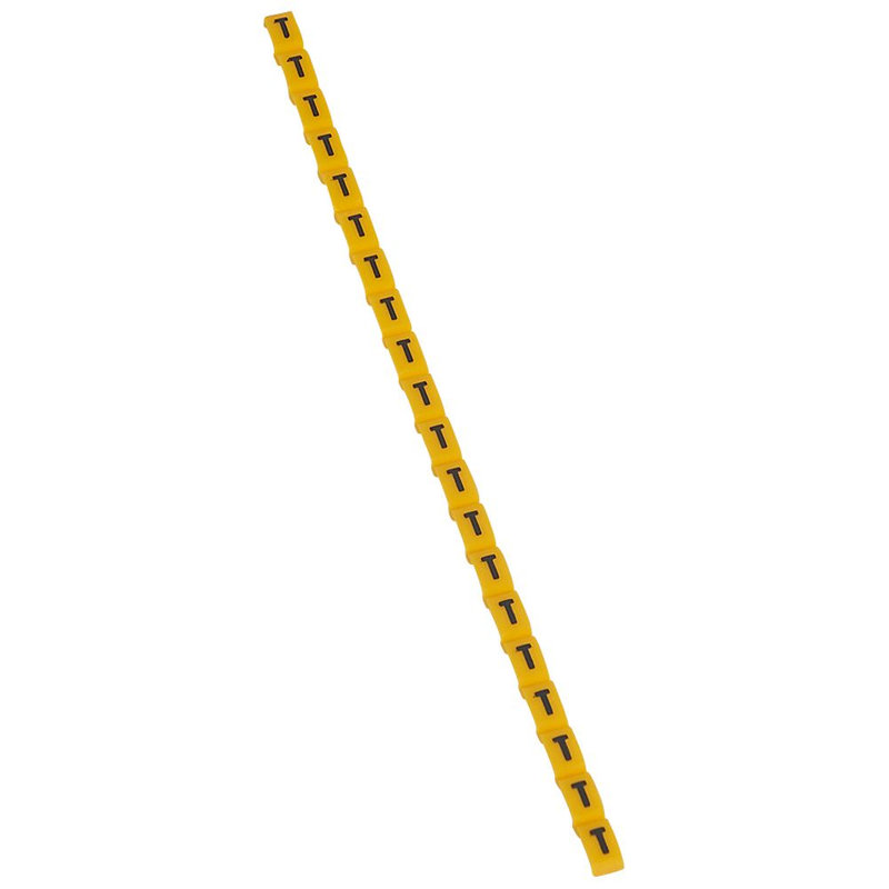 Legrand 038429 - Repère Duplix lettre majuscule T noire sur fond jaune