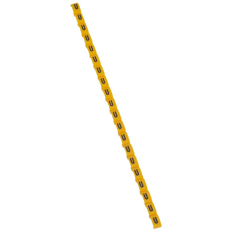 Legrand 038430 - Repère Duplix lettre majuscule U noire sur fond jaune