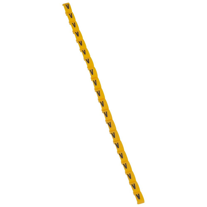 Legrand 038431 - Repère Duplix lettre majuscule V noire sur fond jaune