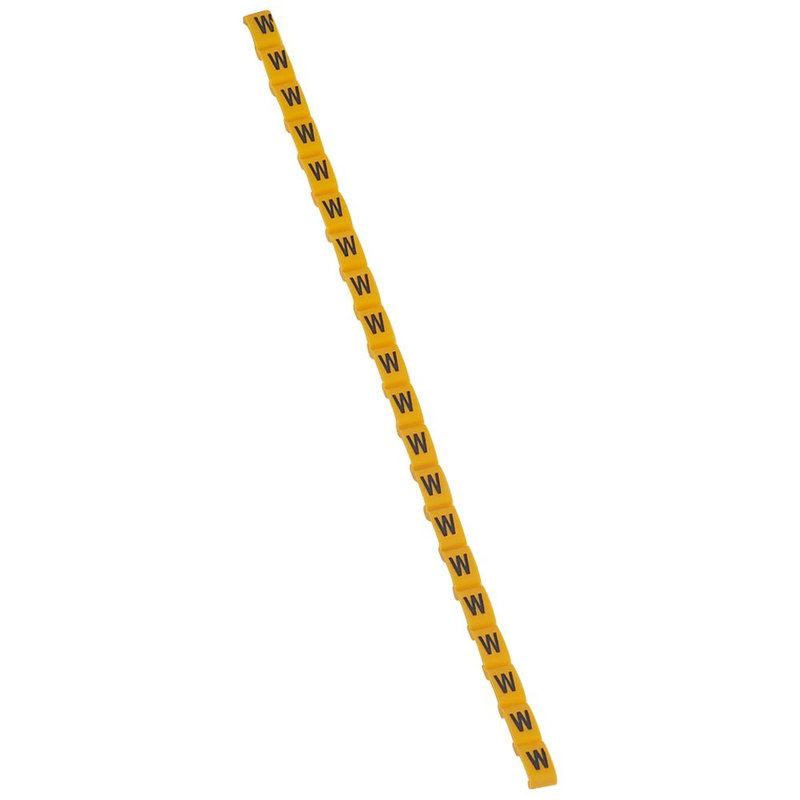 Legrand 038432 - Repère Duplix lettre majuscule W noire sur fond jaune