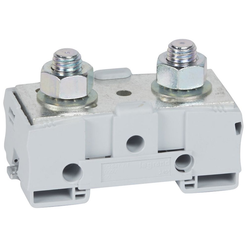Legrand 039074 - Bloc jonction de puissance Viking 3 - rails symétriques - M12 - pas 46 - Larg 35