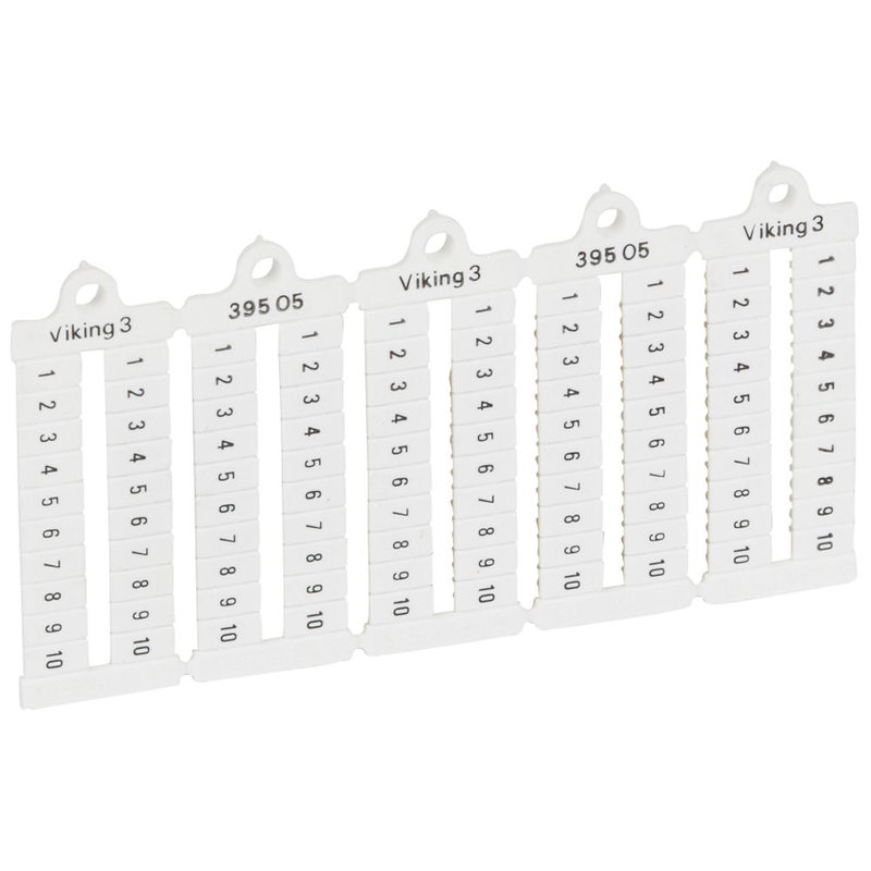 Legrand 039505 - Plaque repères à lecture horiz bloc de jonct Viking 3 pas 5mm - chiffres 1-10