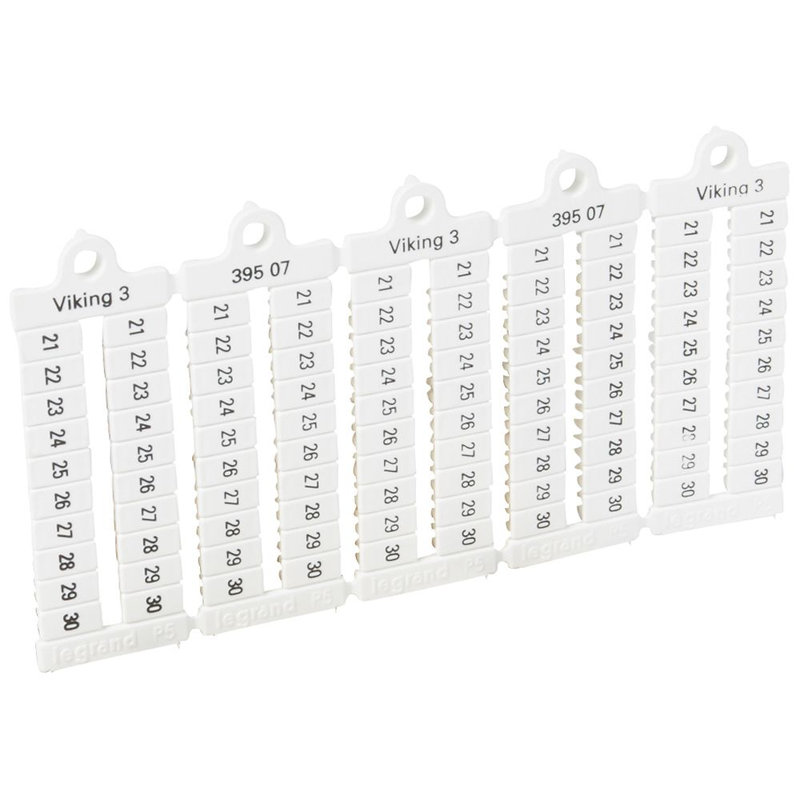 Legrand 039507 - Plaque repères à lecture horiz - bloc de jonct Viking 3 pas 5mm + chiffres 21-30