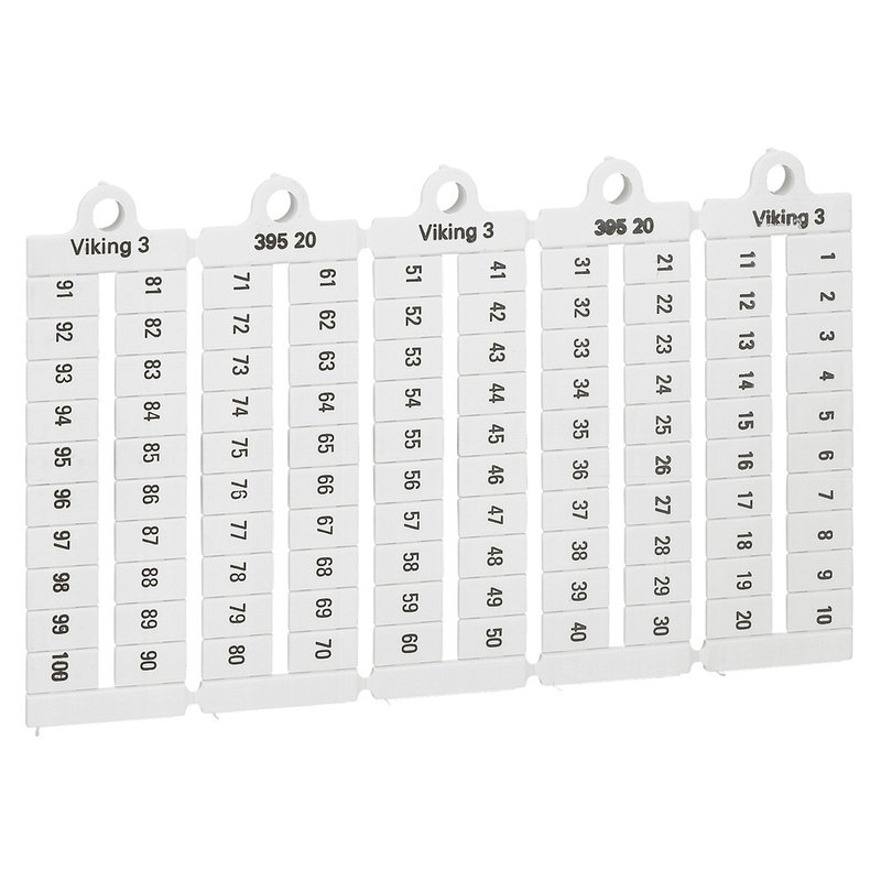 Legrand 039520 - Plaque repères à lecture horiz - bloc de jonct Viking 3 pas 6mm + chiffres 1-100