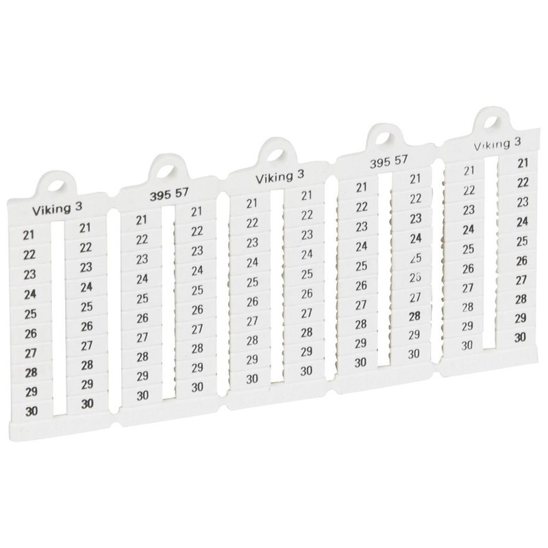 Legrand 039557 - Plaque repères lecture verticale -bloc de jonct Viking3 pas 5mm + chiffres 21-30