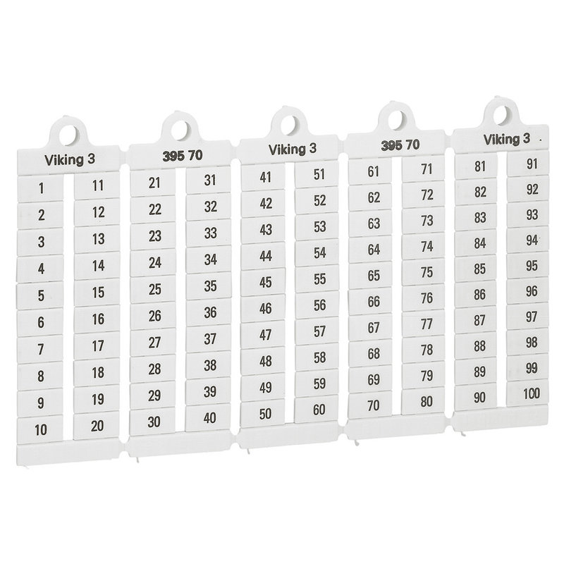 Legrand 039570 - Plaque repères lecture verticale -bloc de jonct Viking3 pas 6mm + chiffres 1-100