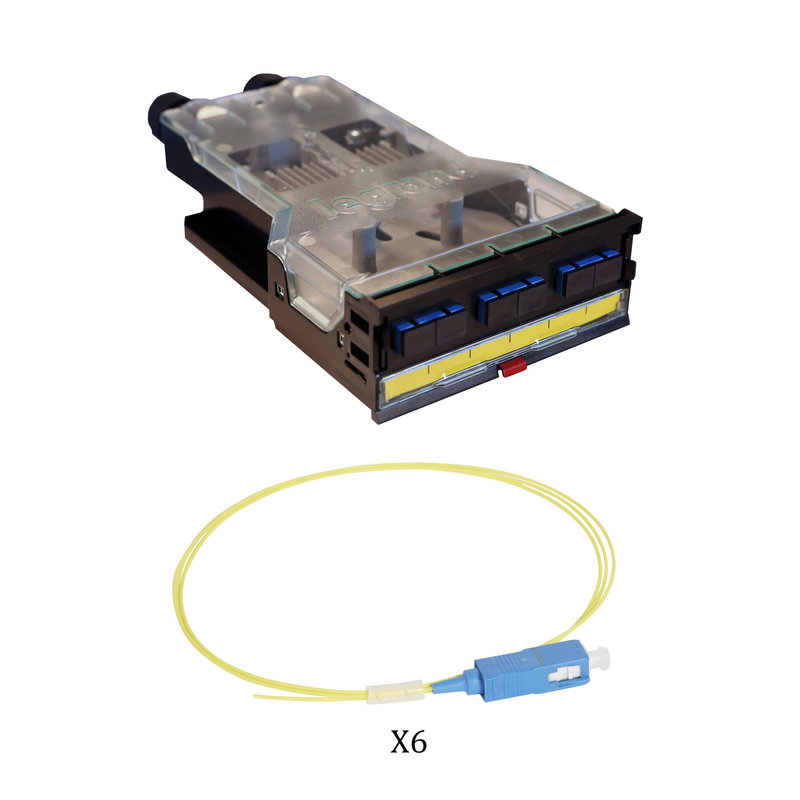 Legrand 032184 - Cassette LCS³ fibre optique avec 1 bloc SC duplex -6 fibres monomode 9/125 μm