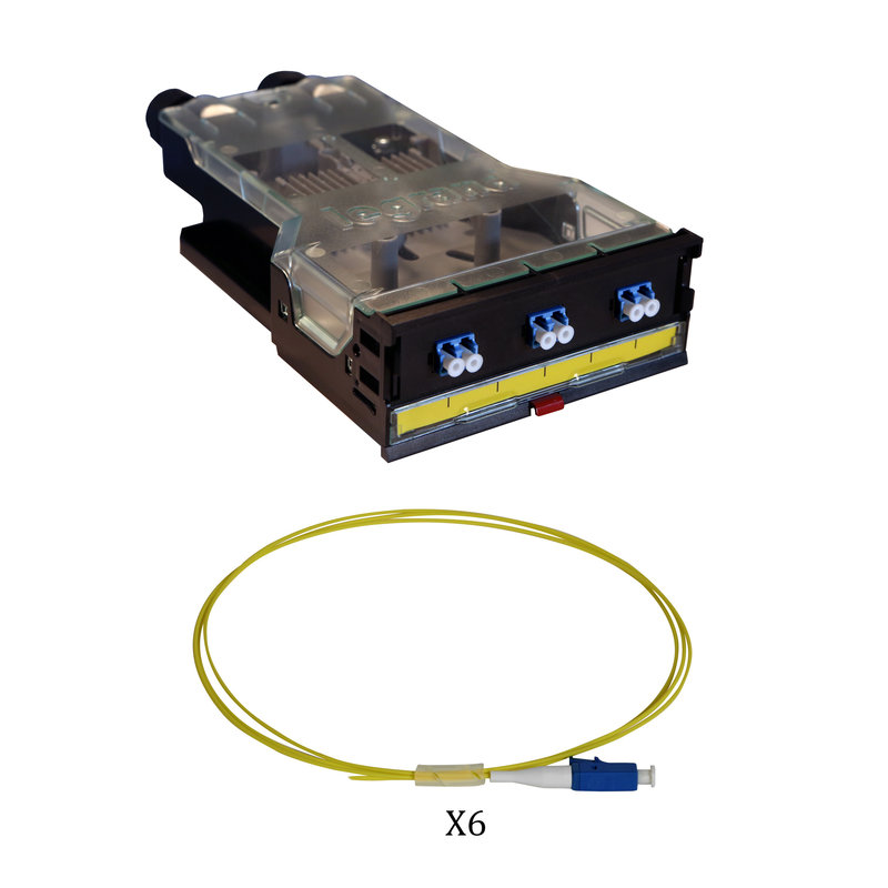 Legrand 032185 - Cassette LCS³ fibre optique avec 1 bloc LC duplex -6 fibres monomode 9/125 μm