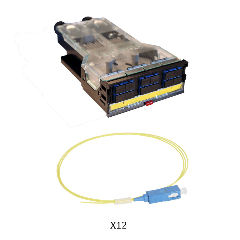 Legrand 032186 - Cassette LCS³ fibre optique avec bloc SC duplex 12fibres monomode 9/125 μm