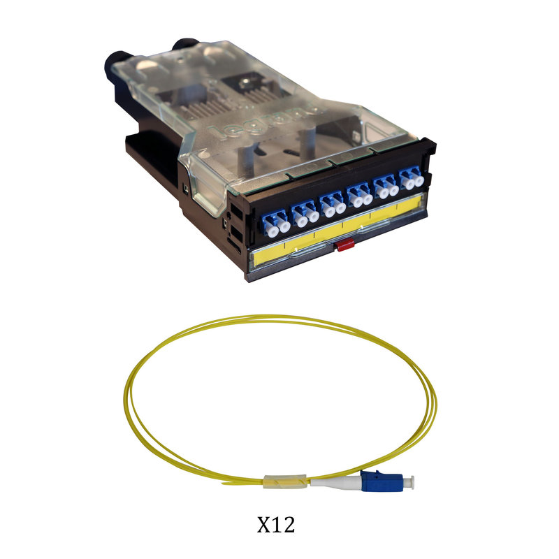 Legrand 032187 - Cassette LCS³ fibre optique avec bloc LC duplex 12fibres monomode 9/125 μm