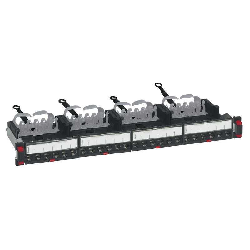 Legrand 033772 - Panneau de brassage droit 19pouces 1U LCS³ cat6A avec 24 connecteurs RJ45 STP