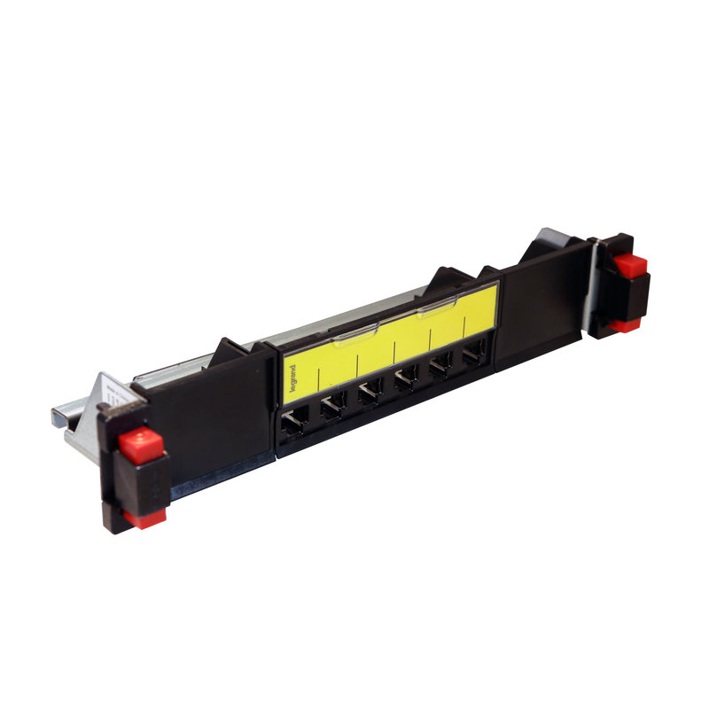 Legrand 033798 - Panneau de brassage 10pouces droit 1U à équiper 6 connecteurs RJ45 cat5e à cat8