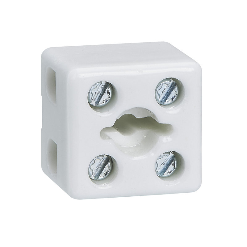 Legrand 034334 - Bloc de jonction porcelaine bipolaire 1 trou de fixation 20x18x19mm - 2,5mm²