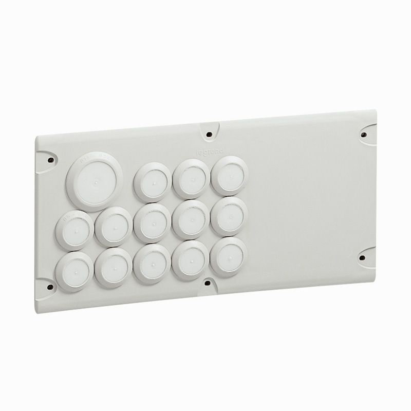 Legrand 036494 - Plaque Cabstop IP55 avec 13 entrées Ø5mm à Ø14mm et 1 sortie Ø14mm à Ø24mm