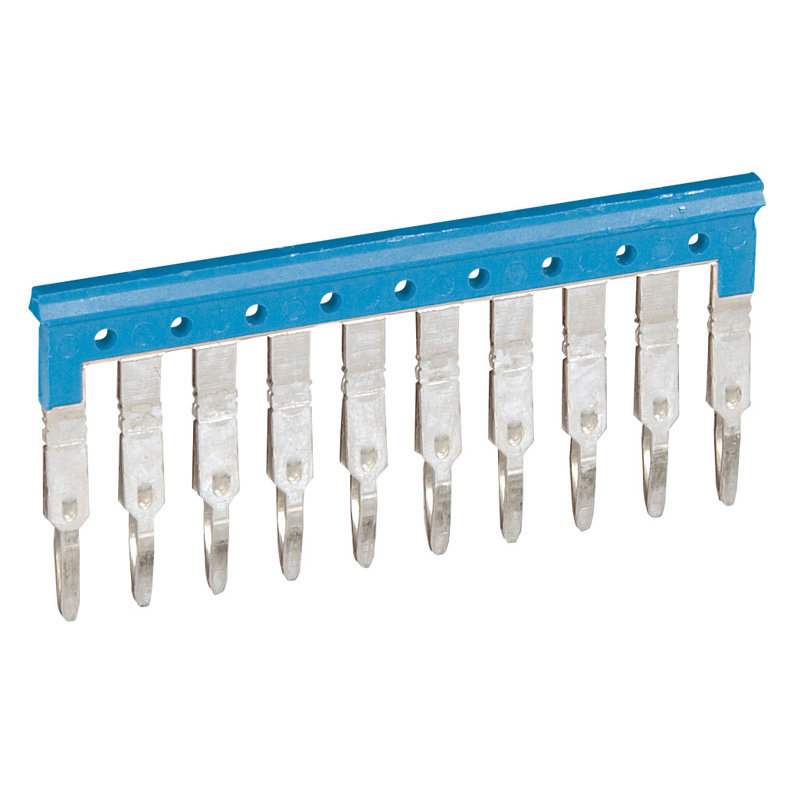 Legrand 037503 - Peigne pour 10 blocs de jonction à vis ou ressort Viking 3 pas 6mm - bleu