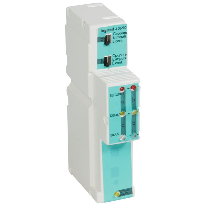 Legrand 040690 - Module 2 lignes mise en sécurité - alarme incendie type 1/2a