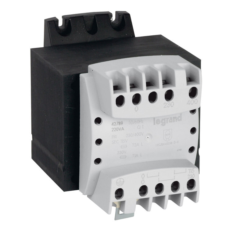Legrand 042789 - Transformateur séparation circuits prim 230V à 400V et sec 115V~ à 230V~ - 220VA