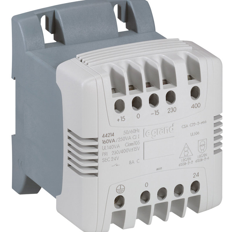 Legrand 044214 - Transformateur de commande et sécurité à vis prim 230/400V et sec 24V~ -160VA