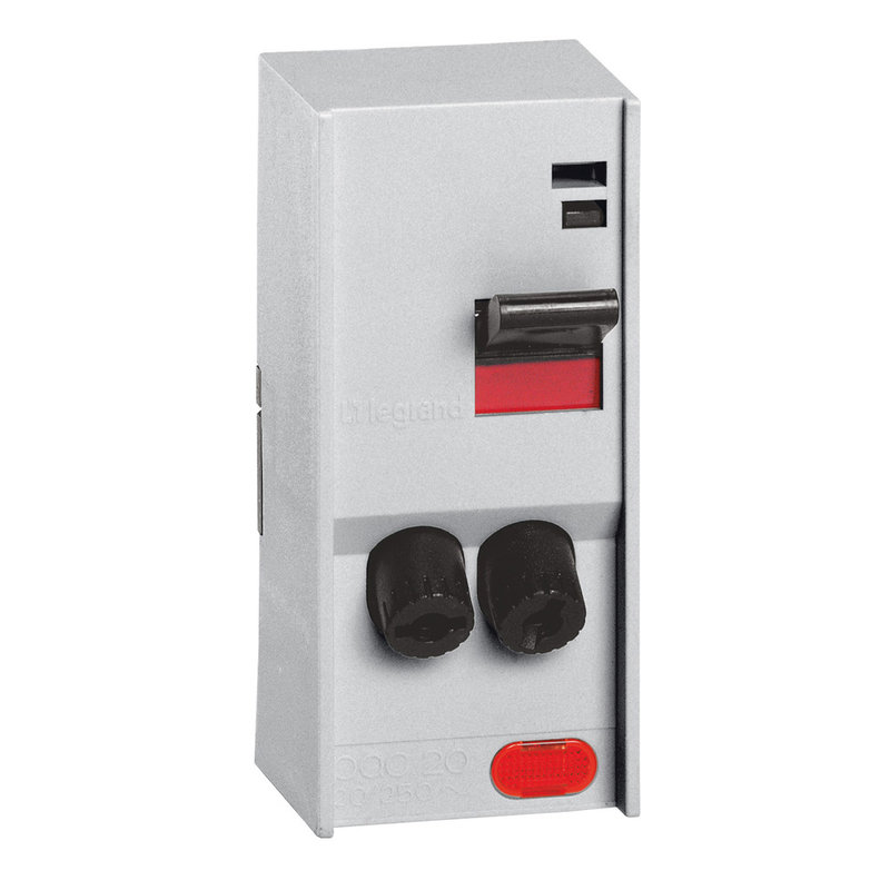 Legrand 046187 - Combiné Pac à cartouches Pac saillie à voyant 20A 2P - gris clair