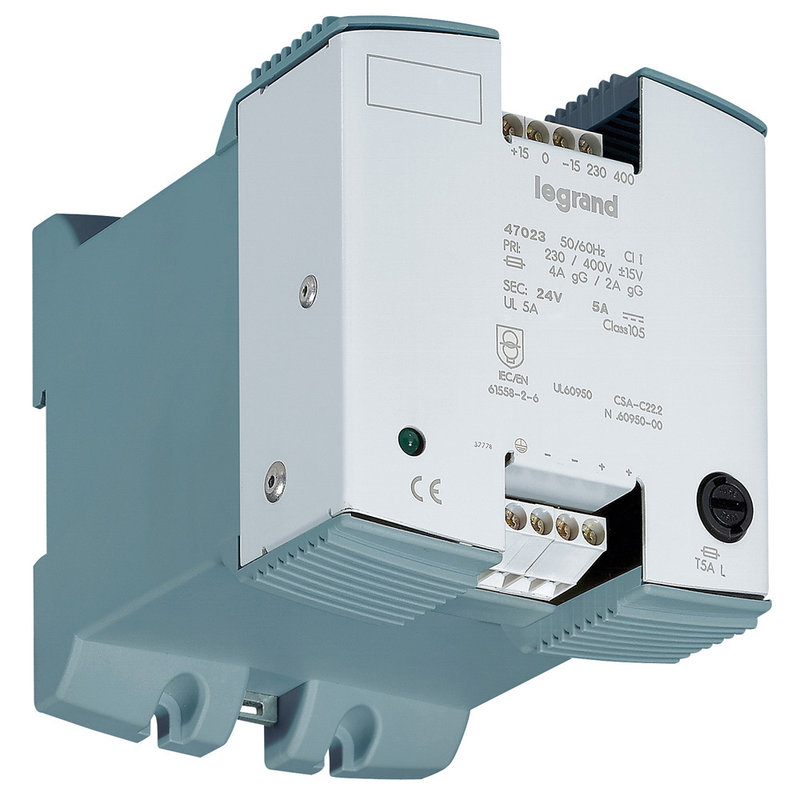 Legrand 047023 - Alimentation redressée filtrée monophasée 230-400V~/sortie 24V= - 120W - 5A