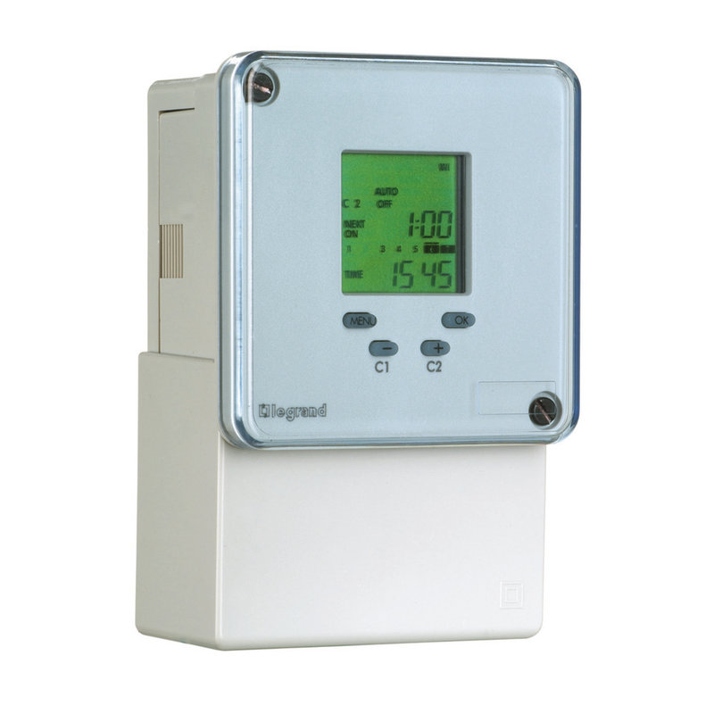 Legrand 049682 - Inter horaire programmable digital 72x72mm journalier et hebdo 230V~ - 2 sorties