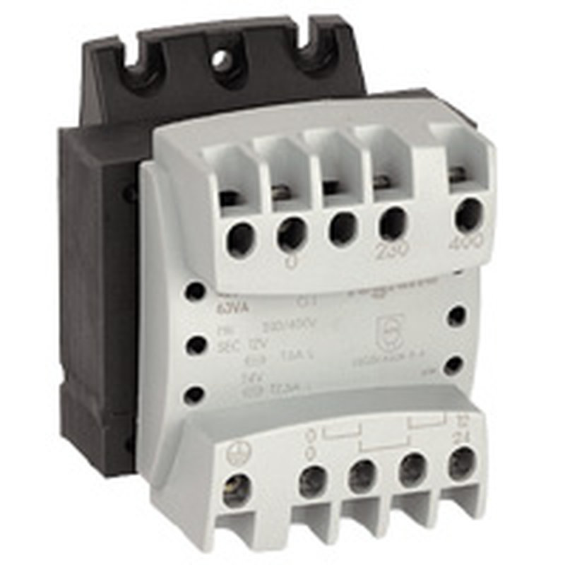 Legrand 042840 - Transformateur de sécurité primaire 230V à 400V et secondaire 12V~ à 24V~ - 40VA