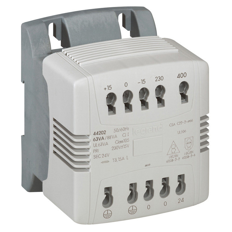 Legrand 044201 - Transformateur de commande et sécurité automatique -prim 230-400V/sec 24V -40VA