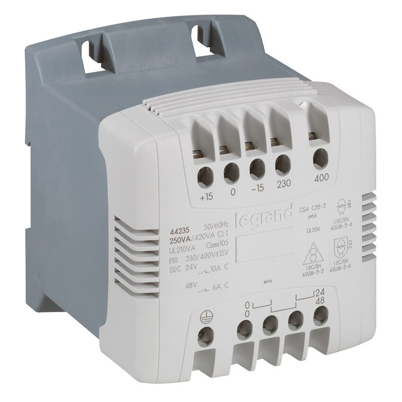 Legrand 044236 - Transformateur de commande et sécurité à vis -prim 230/400V~/sec 24/48 V -400V~A