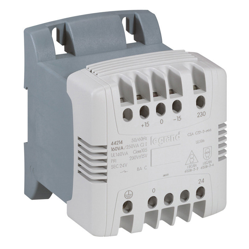 Legrand 044243 - Transformateur de commande + sécurité à connexion à vis prim 460V/sec 24V~ 100VA