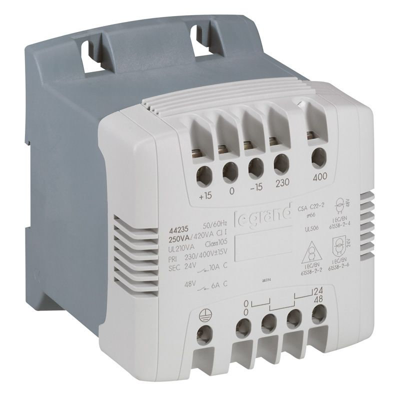 Legrand 044266 - Transformateur de commande et séparation à vis -prim 230/400V/sec 115/230V-400VA